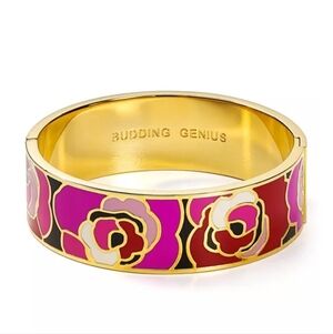 Kate Spade Budding Genius Gold & Pink Floral Bangle